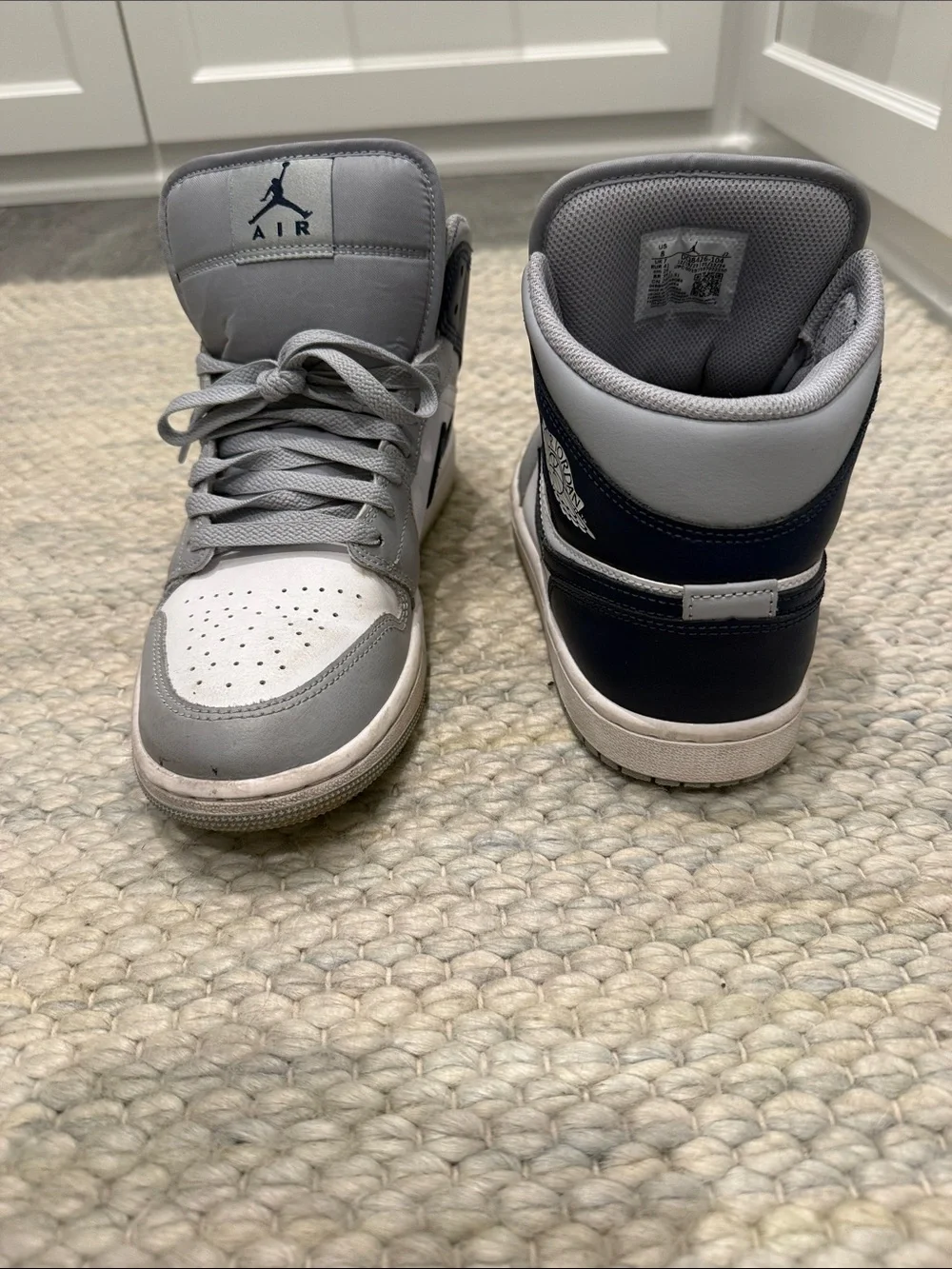 Jordan High-Top Sneakers in Grey and White